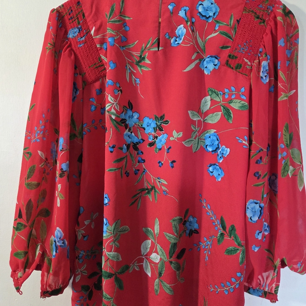Floral Red Women's Top